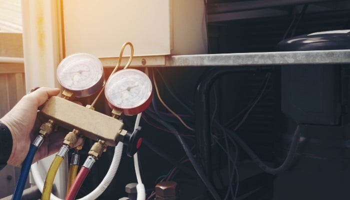 Technician Checking Hvac System