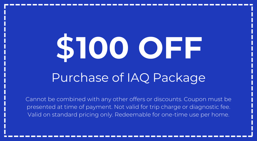 $100 Off Purchase of IAQ Package Coupon