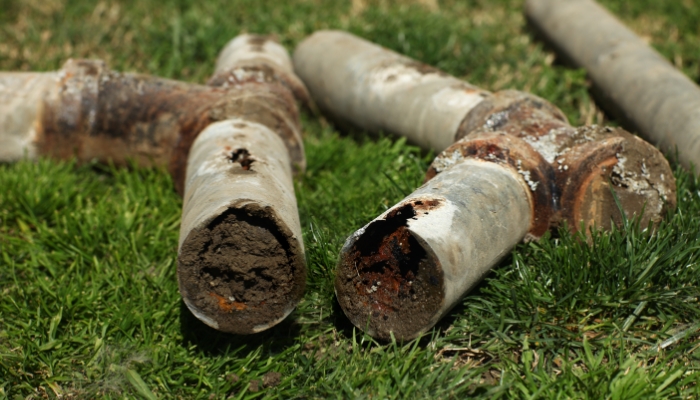 Old Corroded Blocked Pipes