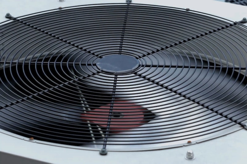 Close-up of an outdoor HVAC unit.